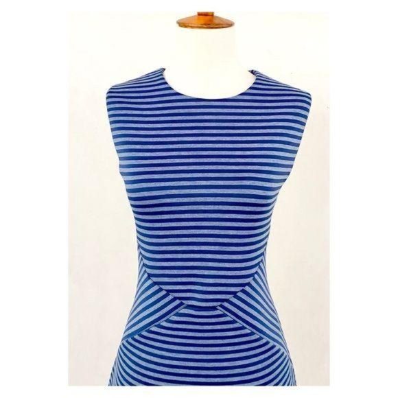 Calvin Klein Sleeveless Striped Scuba Knit Sheath - Picture 3 of 12